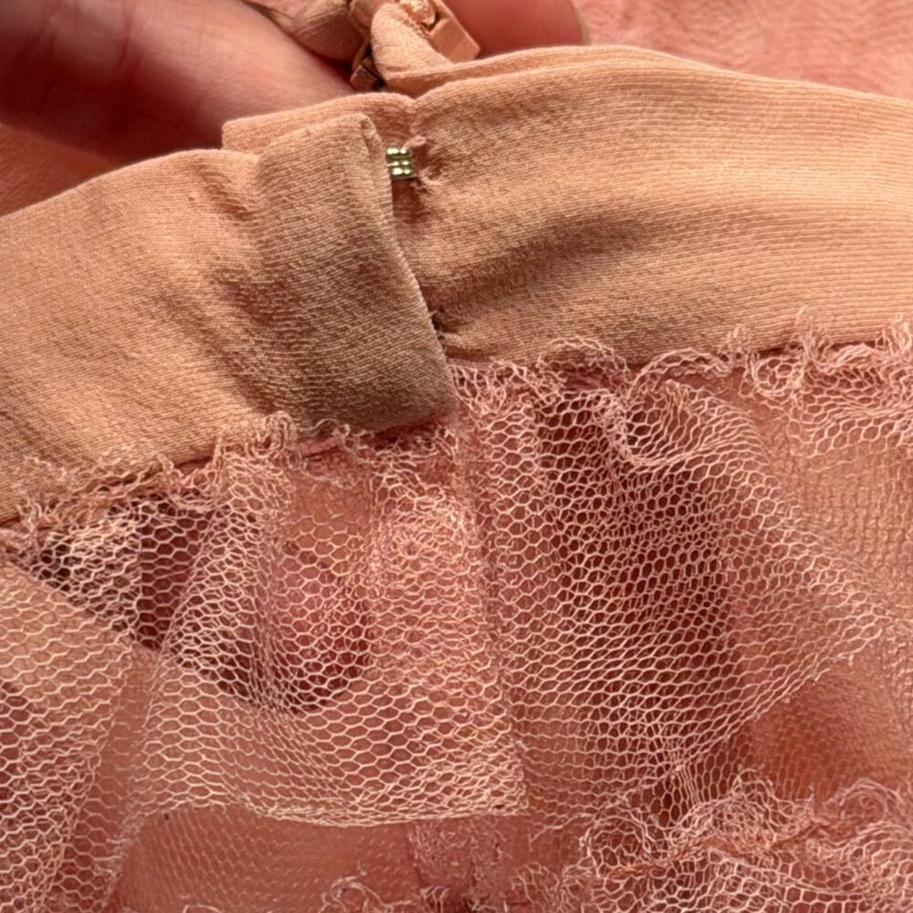 Authentic Christian Dior SS18 Pink Tulle Ruffle Midi Skirt IT 40 Twee Bow waist - Picture 11 of 12